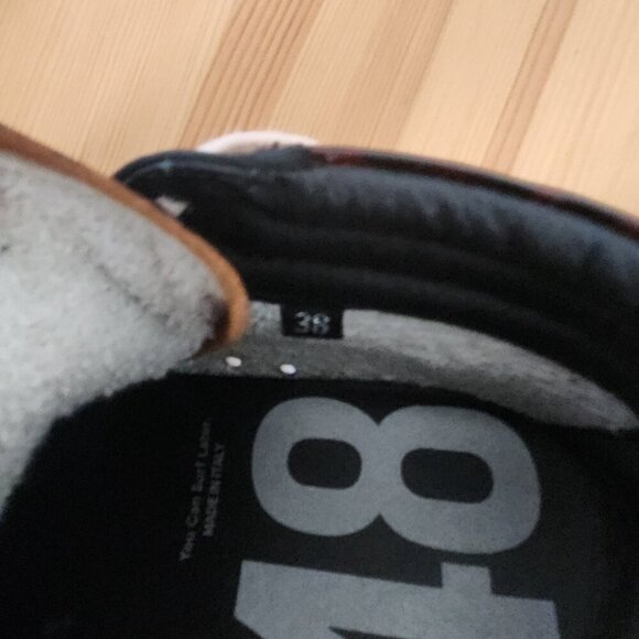 P448 Women's Skate High Top Leather Tortiseshell Sneakers - Picture 7 of 9